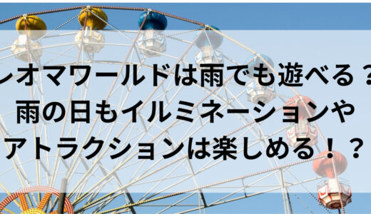 レオマワールドは雨でも遊べる？イルミネーションやアトラクションは楽しめるのか