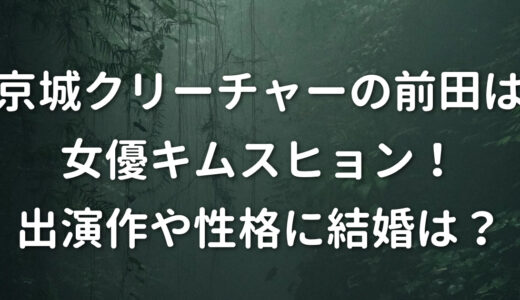 京城クリーチャーの前田は女優キムスヒョン！出演作や性格に結婚は？