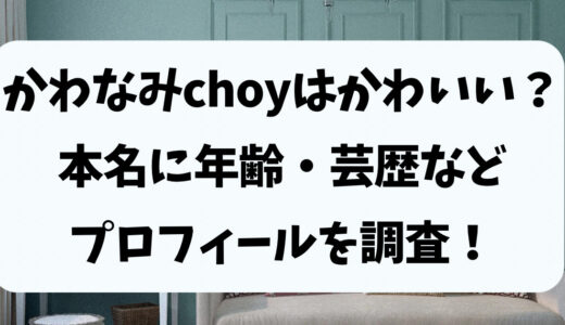 かわなみchoyはかわいい？本名に年齢・芸歴などプロフィールを調査！